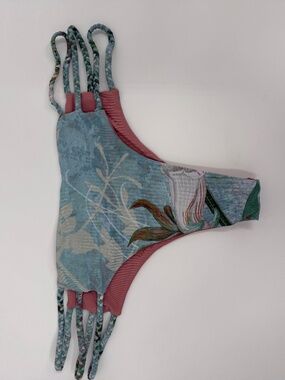 San Lorenzo Bikini Bottom Women Large Blue Strappy